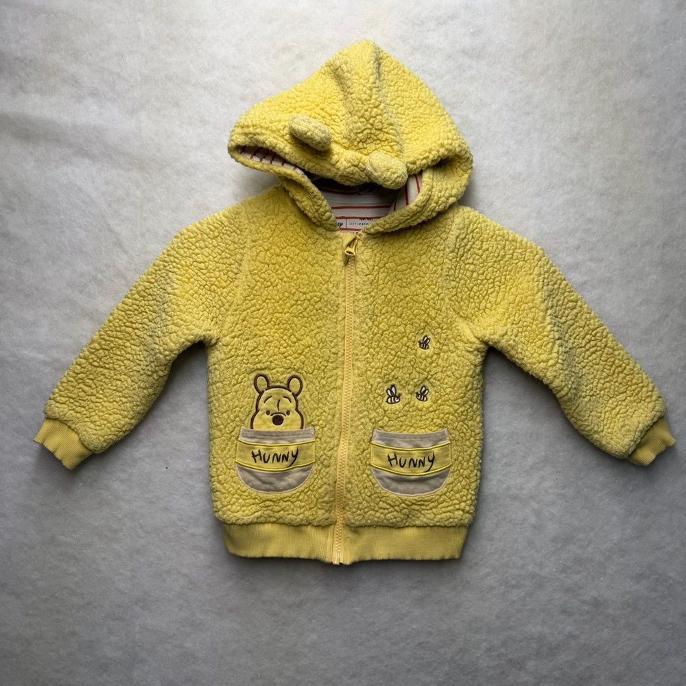 Little Sleepies Disney Winnie the Pooh Sherpa Zip Hoodie Jacket Size 3T
